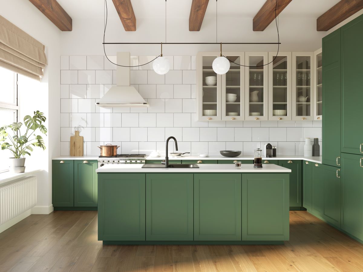 Trending Kitchen Cabinet Colors You Ll See In 2024   Green Kitchen Cabinets 1 