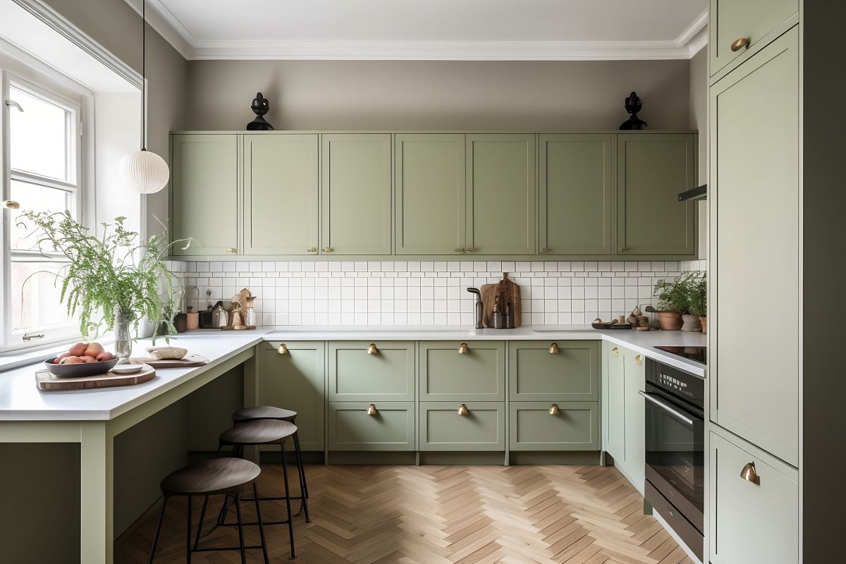 Trending Kitchen Cabinet Colors You Ll See In 2024   Green Kitchen Cabinets 