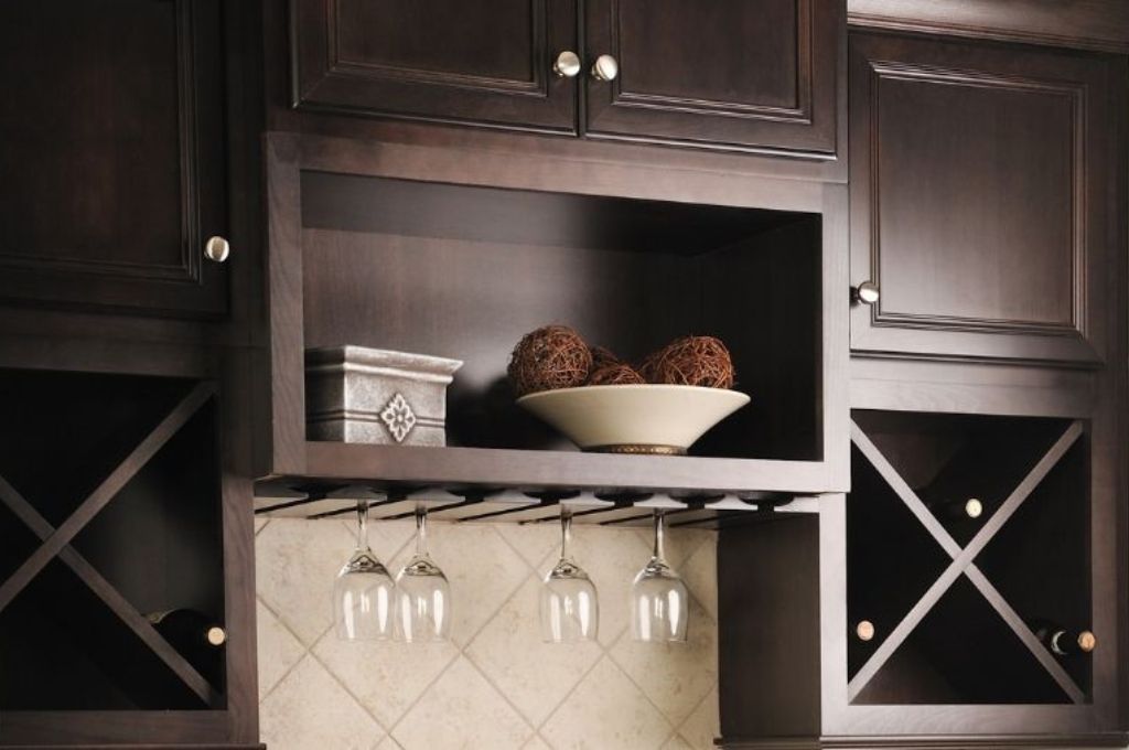 brown built-in bar cabinets design for home